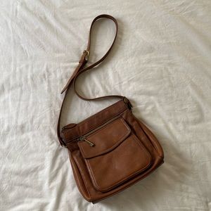 Leather Fossil Crossbody Satchel Purse